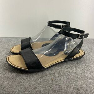 B.O.C by Born Women's Macedonia Fat Leather Sandals in Black Size 8